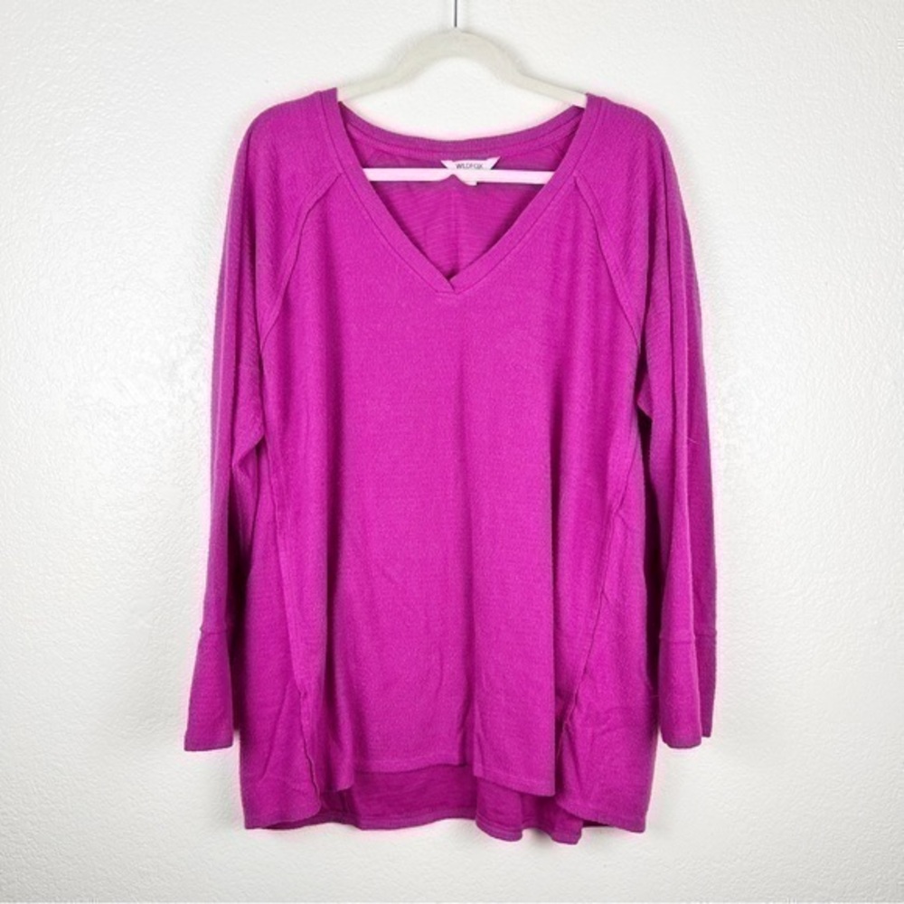 Wildfox Pink V-Neck Sweater Soft Size XXL